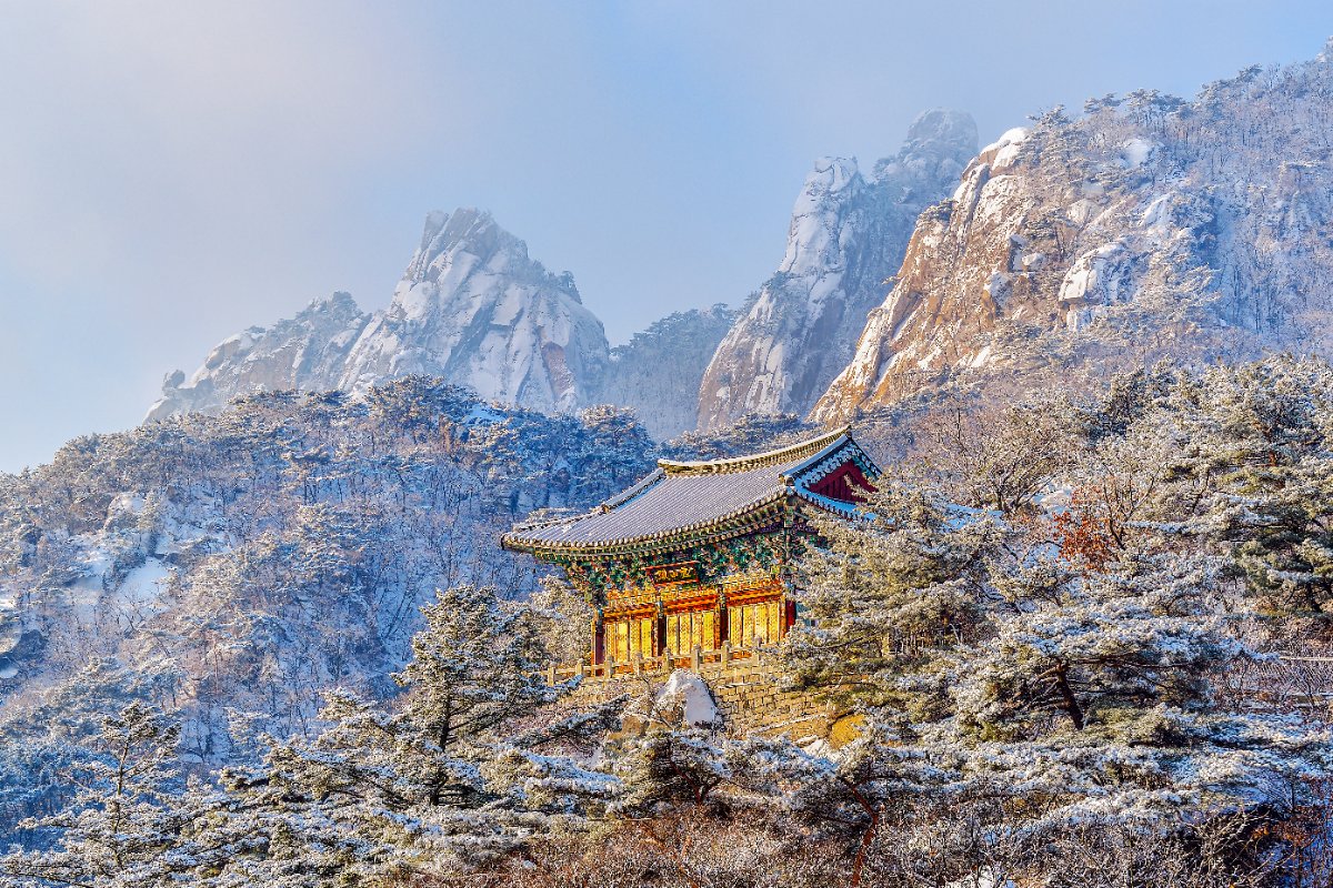 한국의 미 겨울 산사