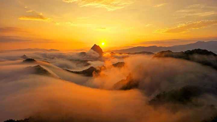 마이산 일출과운해